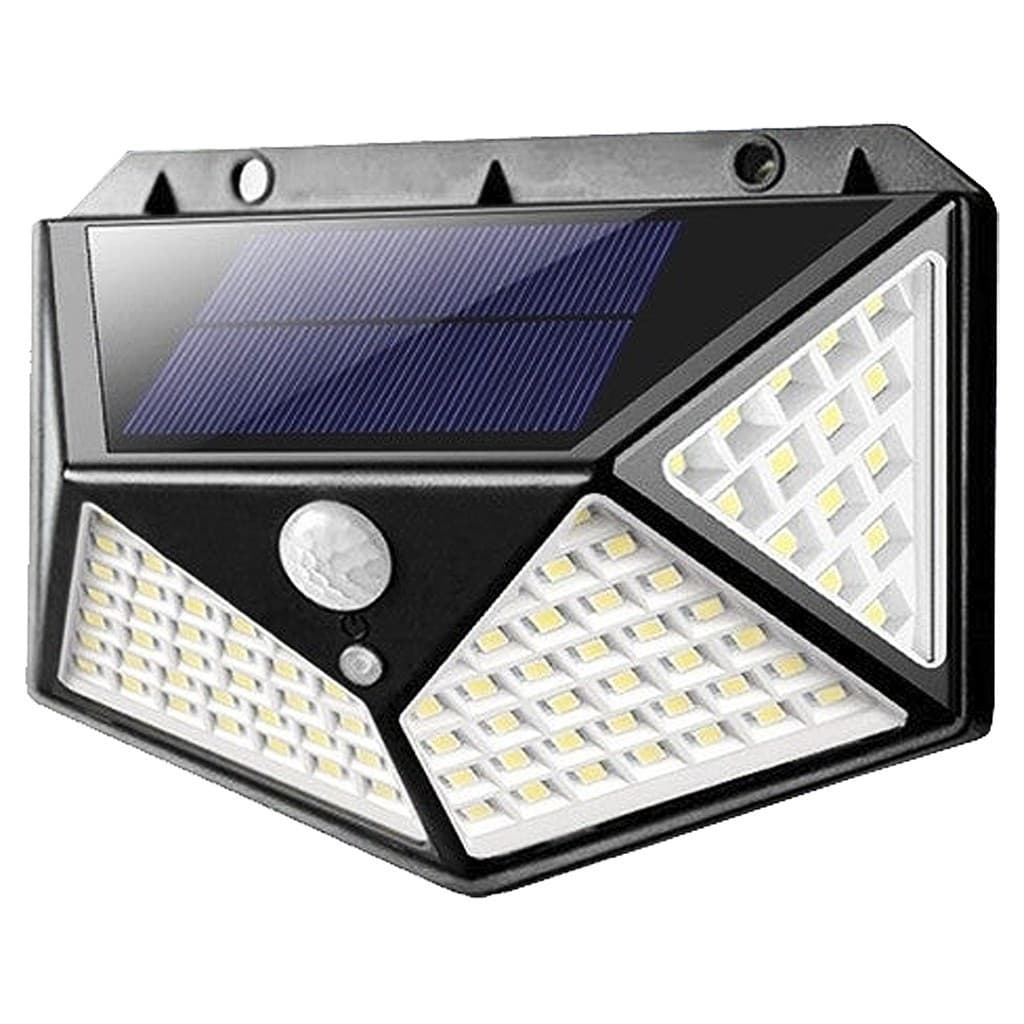 Luminária Solar 4/100 Led Com Sensor Jardim Prova D'água