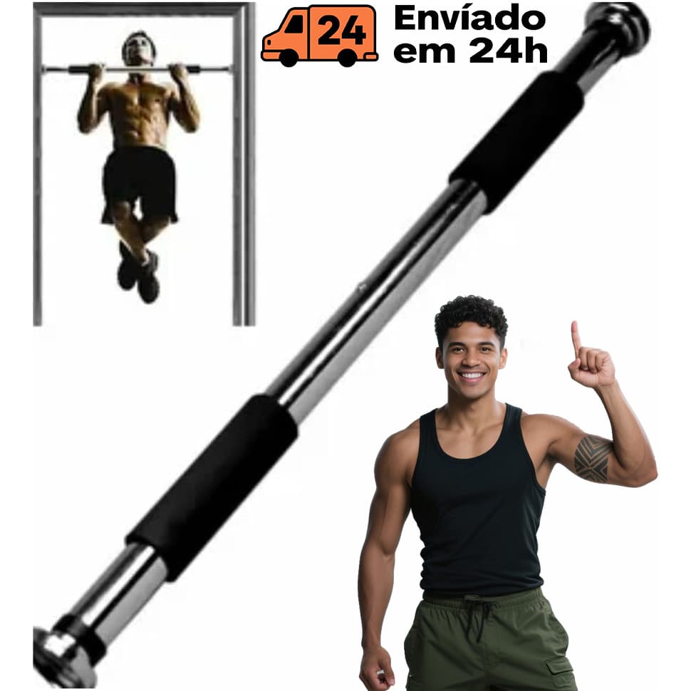 Barra Exercícios Porta Ajustável Regulável Até 60 a 100 Crossfit Calistenia Fitness Força