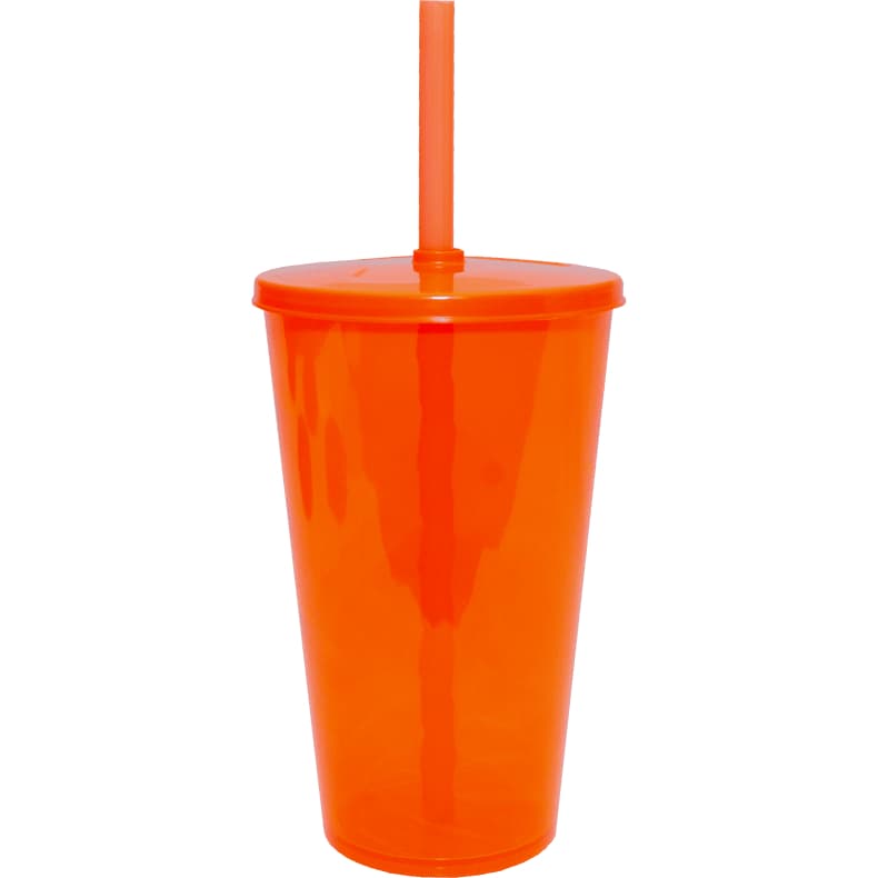 kit 10 Copos Mega Twister 580 ml com tampa G e canudo G Caldereta em Acrílico Resistente PREMIUM