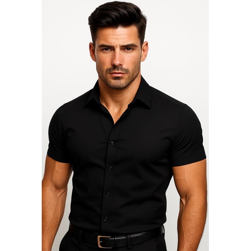 Camisa Masculina Manga Curta Slim Fit Luxo Pronta Entrega Varias cores