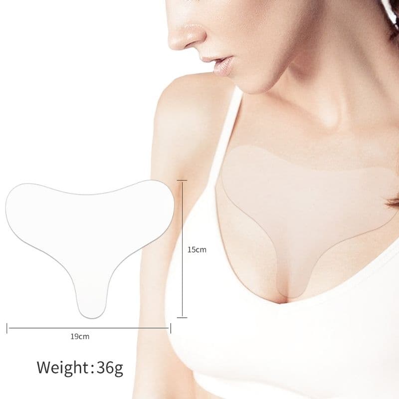 Adesivo Anti Rugas de Colo/ Peito Reutilizável Silicone Estimulador de Colageno Uso Noturno