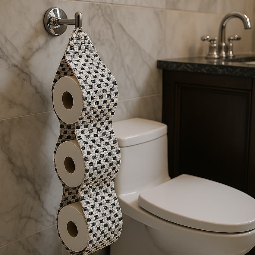 Porta Papel Higiênico em Tecido 100% Algodão - Charme e Praticidade para Seu Banheiro - Envio Rapido