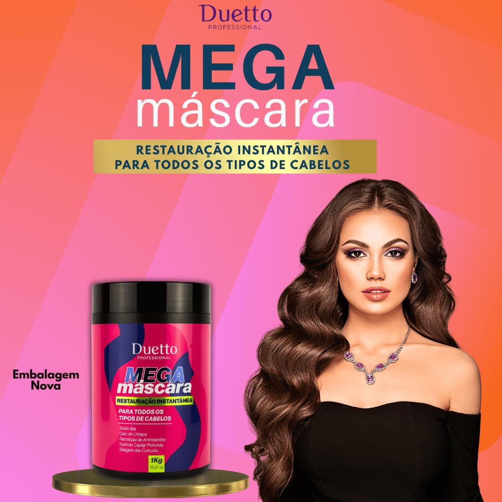 Super Mega Máscara Restauração Capilar Efeito Teia Duetto Professional 1kg
