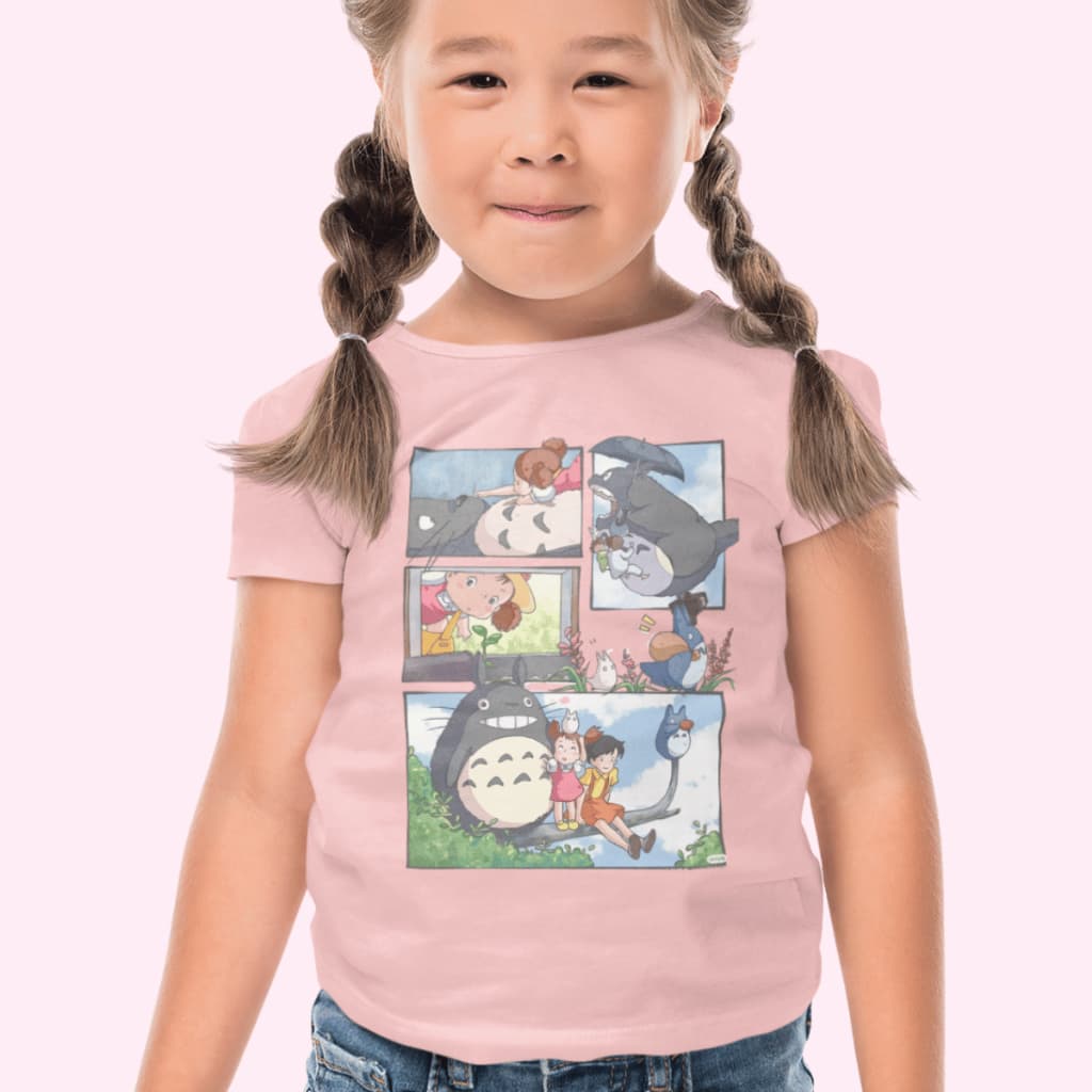 Camiseta Infantil Anime Meu Amigo Totoro Studio Ghibli Moda Jovem Unissex 100% Algodão
