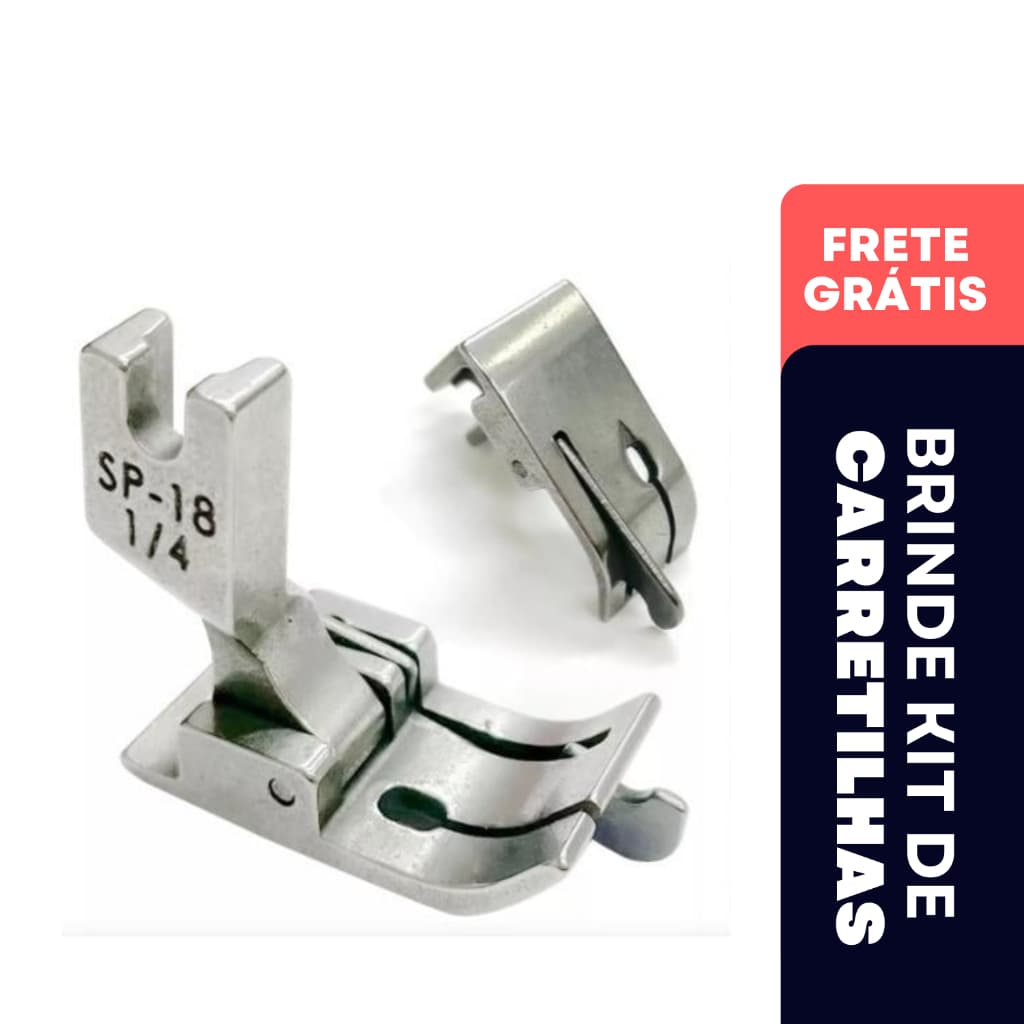 Calcador Sapatas Pesponto 1/4 Com Guia Móvel Reta Industrial Direito