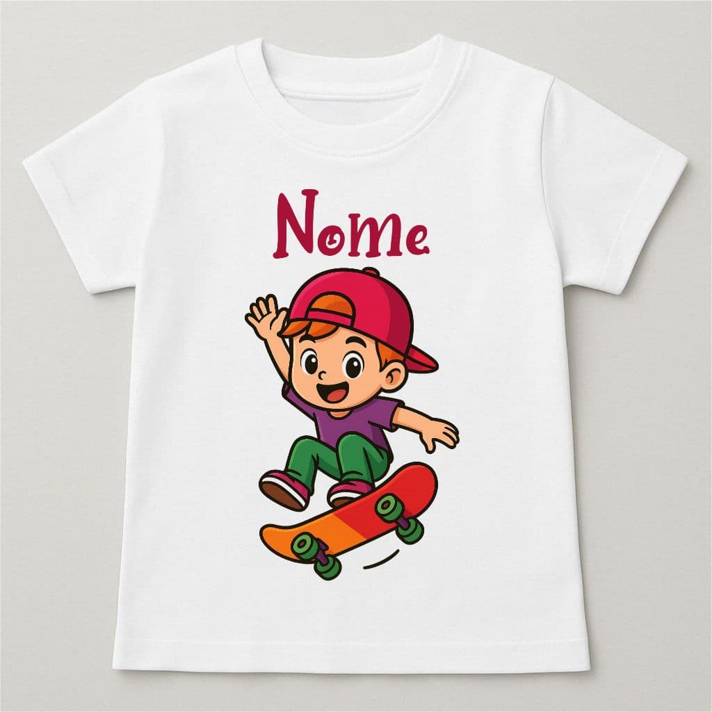 Camisa Infantil Personalizada Skate manobra radical - informar nome
