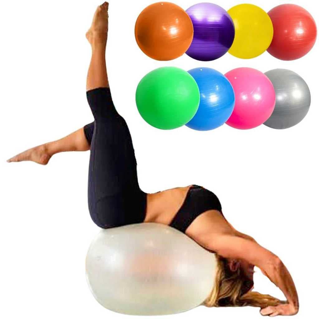 Bola Pilates Ginástica 65cm Yoga Fisioterapia Exercícios Alongamento Fitness Academia Várias Cores