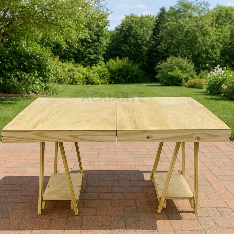 Mesa Portátil de Madeira, Dobrável, para Trabalho, Camping e Lazer