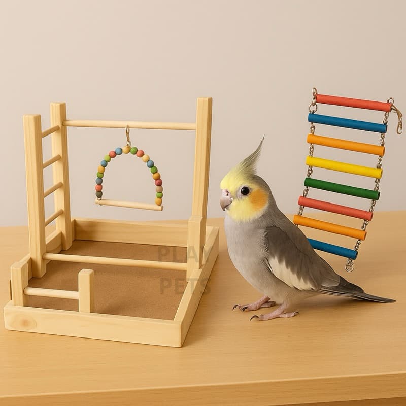 Kit Parquinho Playground G + { Ponte } Escada para Calopsita, Periquito