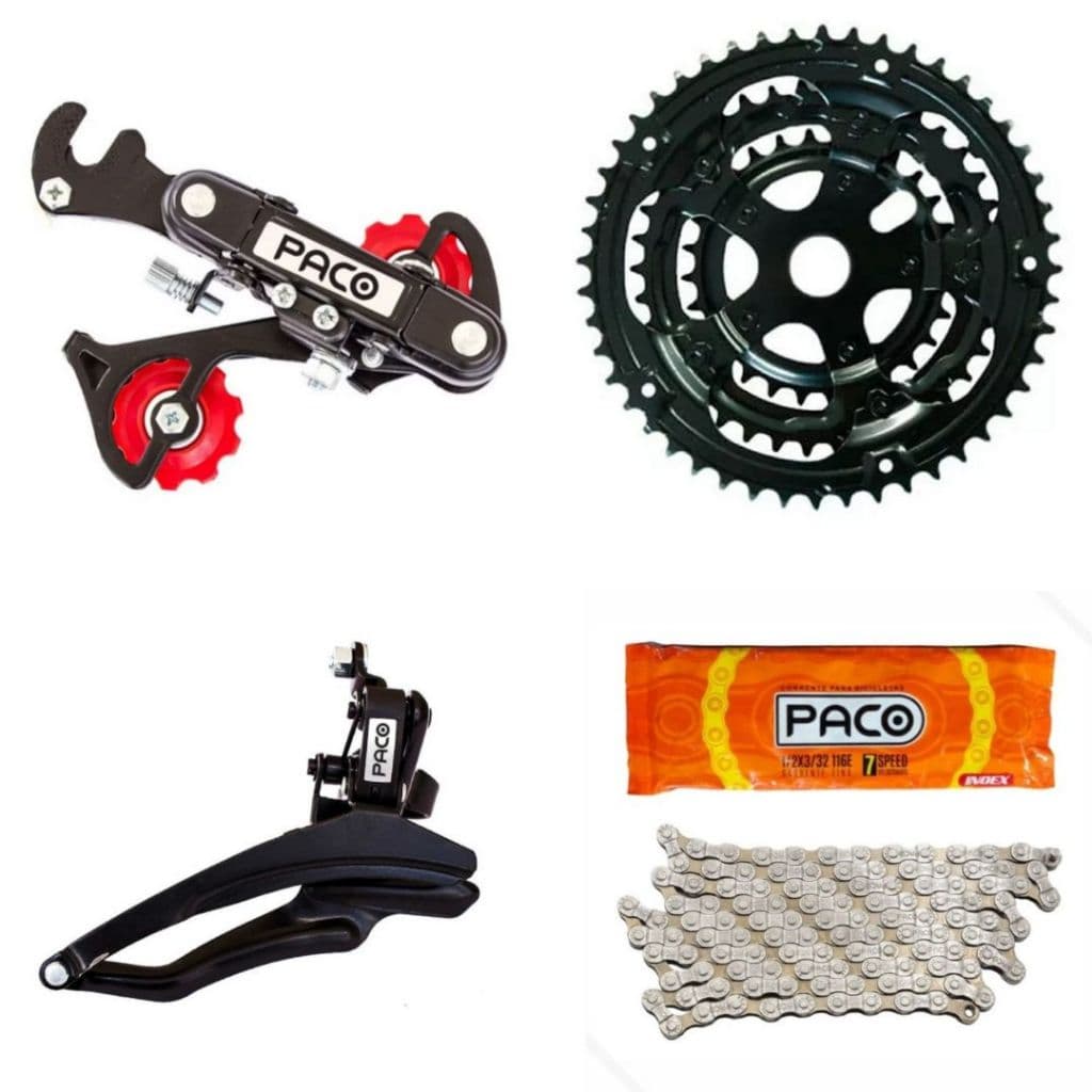 kit relação 18 e 21v marcha cambio dianteiro e traseiro coroa 3v corrente bike bicicleta