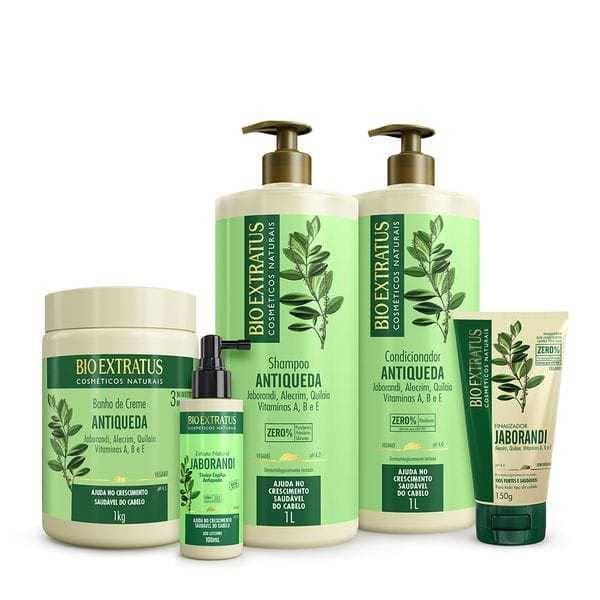 Kit Antiqueda Jaborandi (1L/Kg) Linha Completa Bio Extratus (SH,CD,FIN150,BC,TÔNICO)