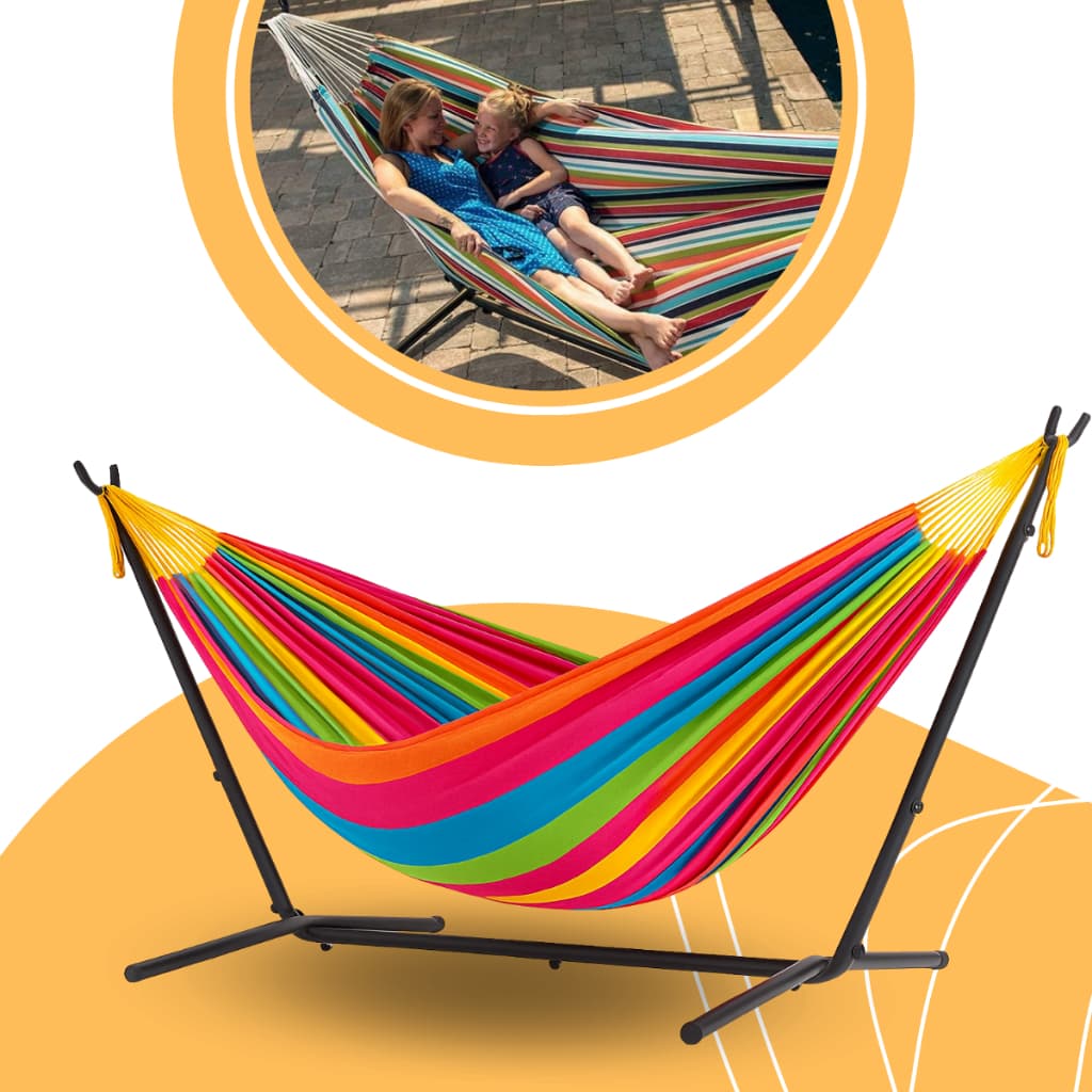 Suporte de Rede Portátil em Aço Reforçado Ideal para Varanda Jardim Casa e Camping