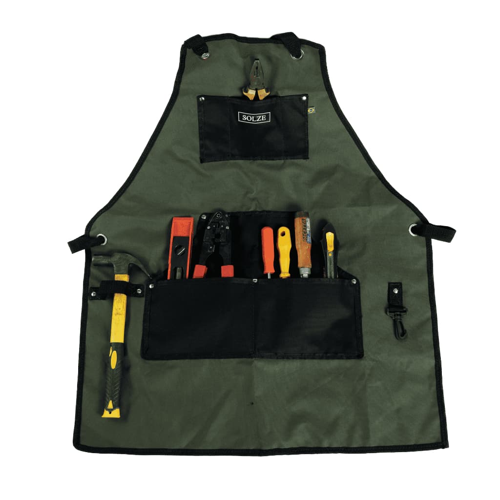 Solze Avental Multiuso Para Ferramentas com 6 Bolsos, Suportes, Mosquetão para Pendurar Objetos