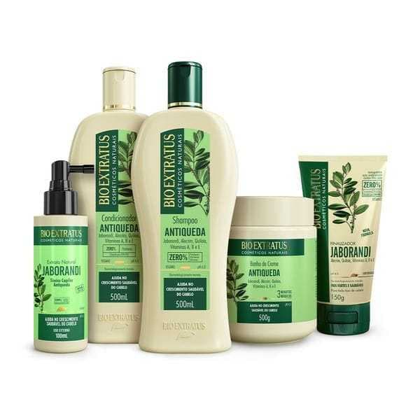 Kit Antiqueda Jaborandi (500mL/g) Linha Completa Bio Extratus (SH,CD,BC,FIN150G,TÔNICO)