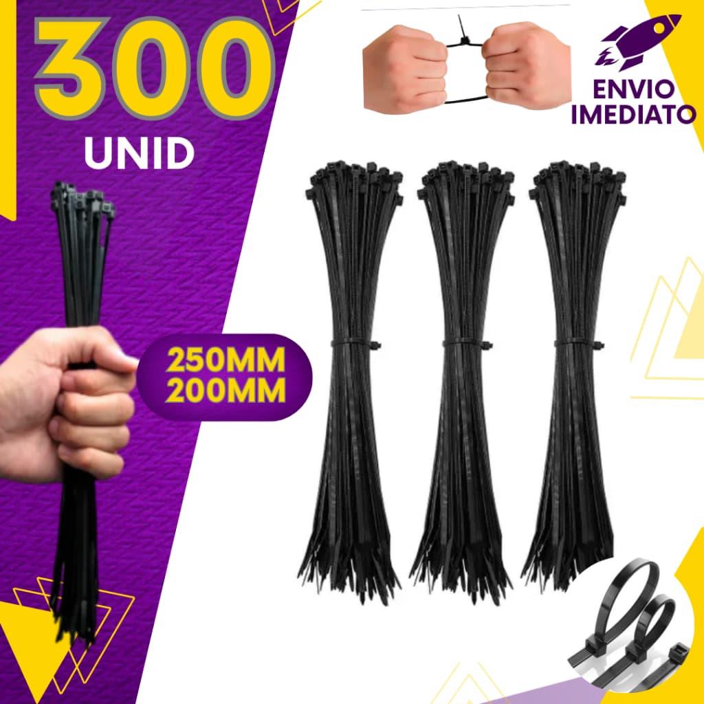 Kit 2000 ou 1000 un - Abraçadeira de Nylon c/ UV Cinta Plástica Fita Hellermann Versátil Multiuso