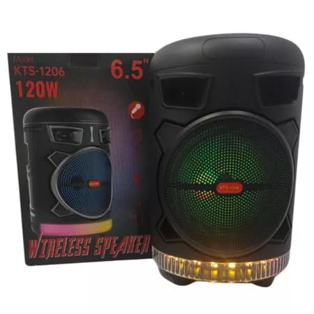 Caixinha De Som Bluetooth LED RGB Usb Cartão TF Alta Qualidade 120w Entrada P10 Altomex KTS-1206 - Dragão