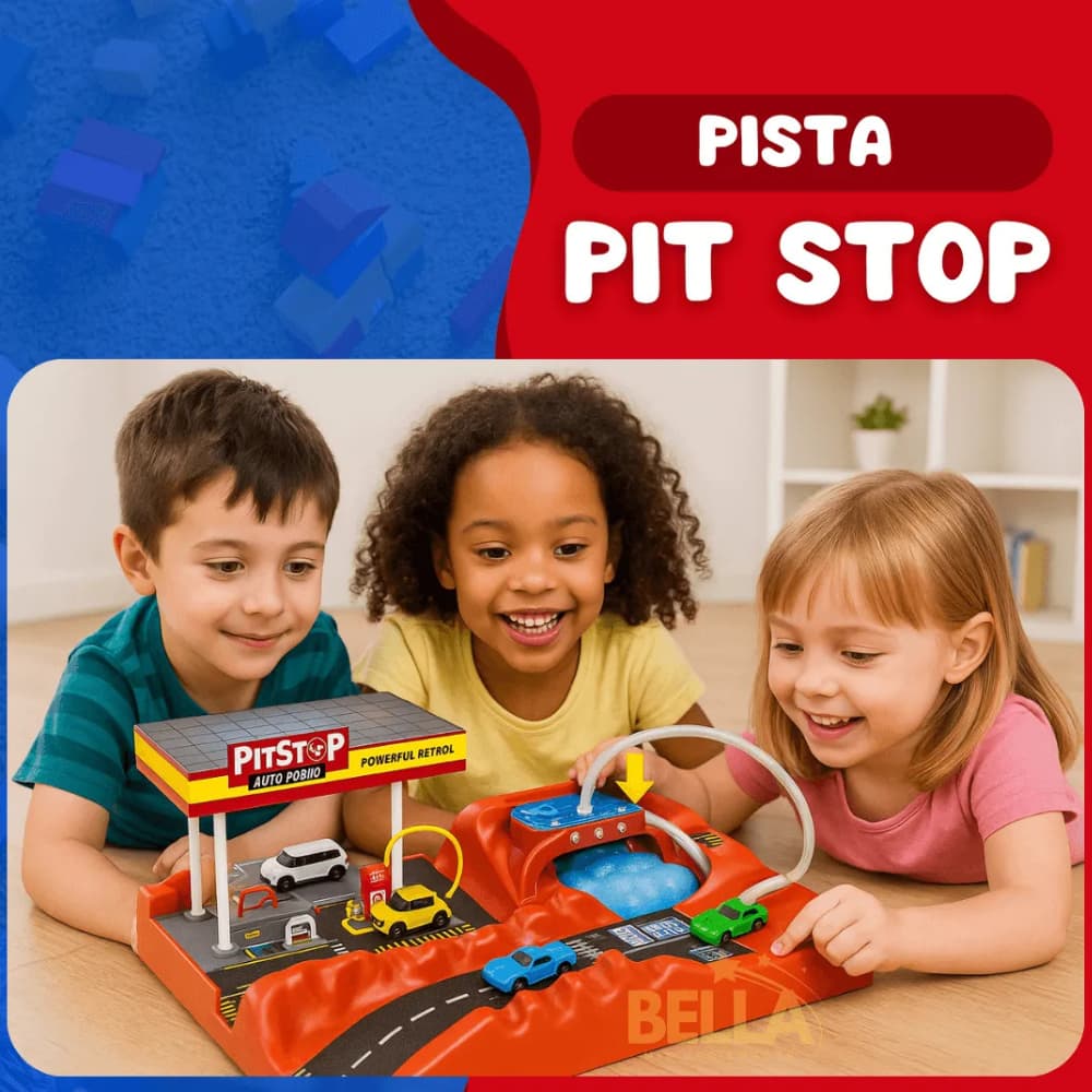 Pista Corrida Infantil Com 2 Carrinhos Miniatura Diversao Competicao Brinquedo