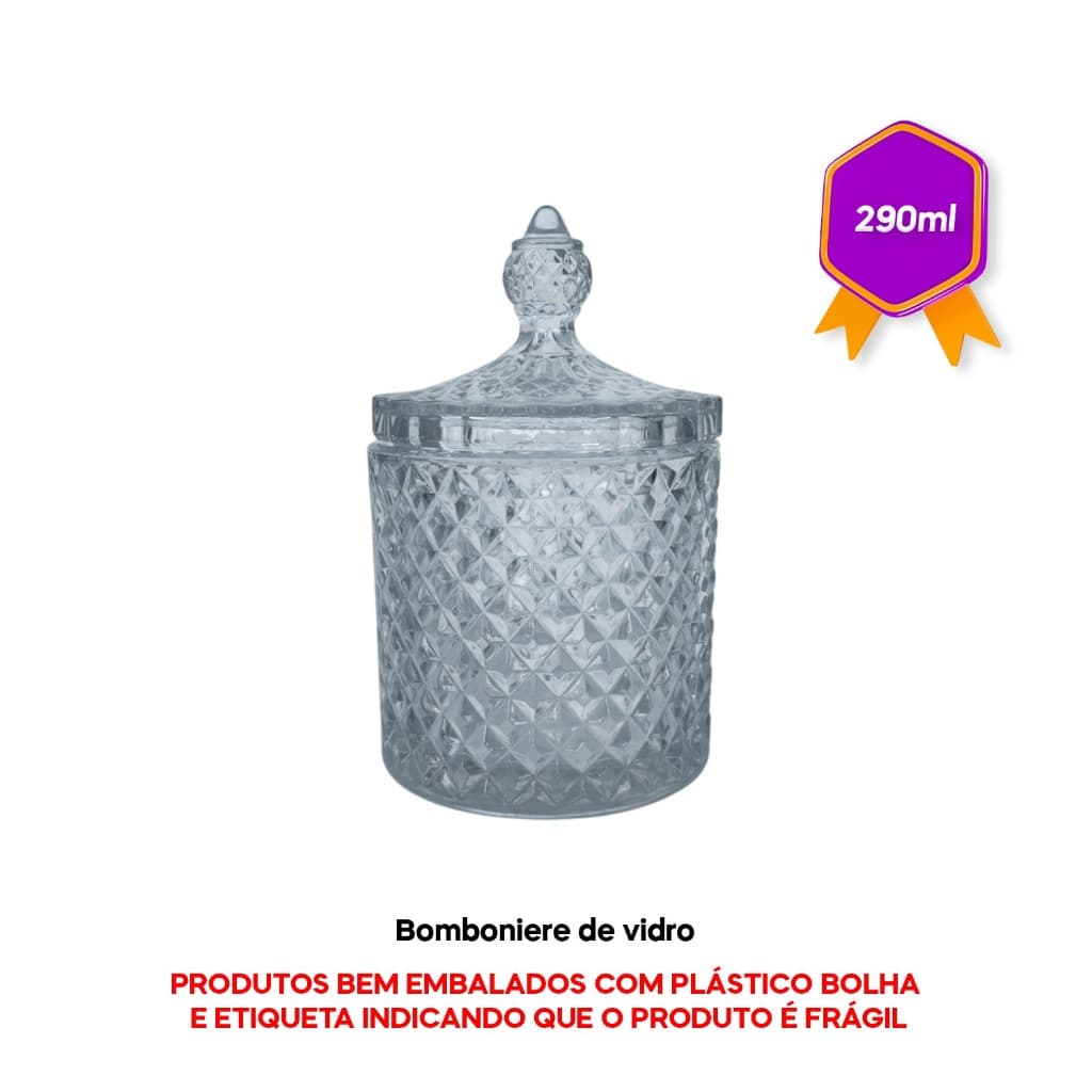 Bomboniere De Vidro Com Tampa Maldivas 290 ml TOP