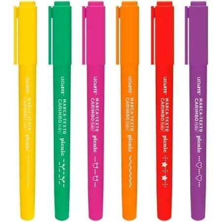 Kit Marca-Texto e Carimbo Roller Picnic 6 uni - LeoArte