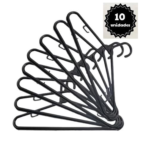 Cabide Adulto Reforçado Kit Com 10 Unidades Ideal Para Roupas Calças Blusas Casacos reforçado 40cm