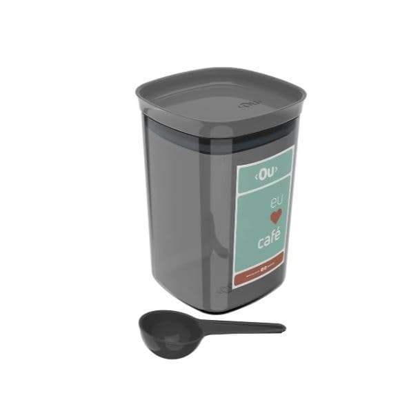 Pote hermético Ou Linha My Coffee Cor Chumbo