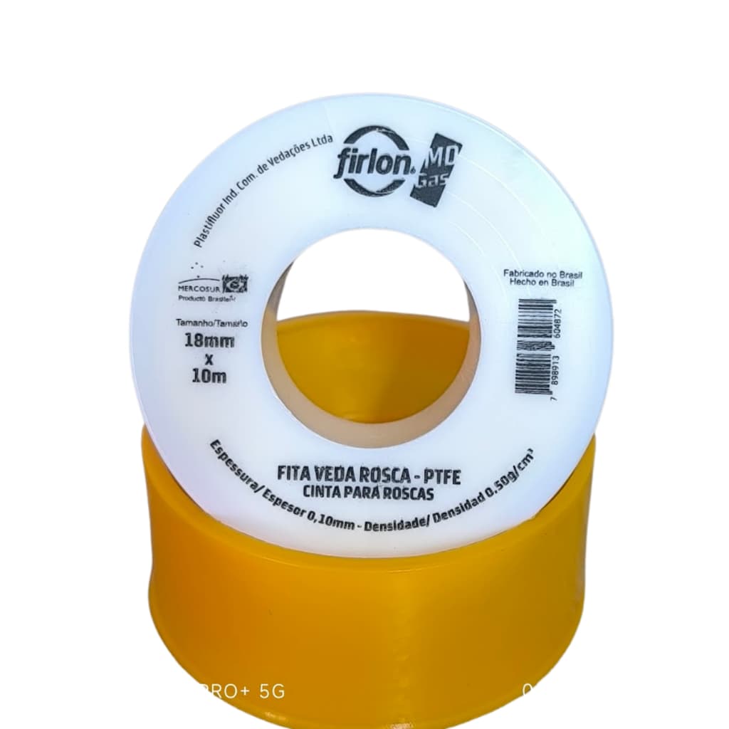 Fita Veda Rosca para Gás 18mm x 10 metro