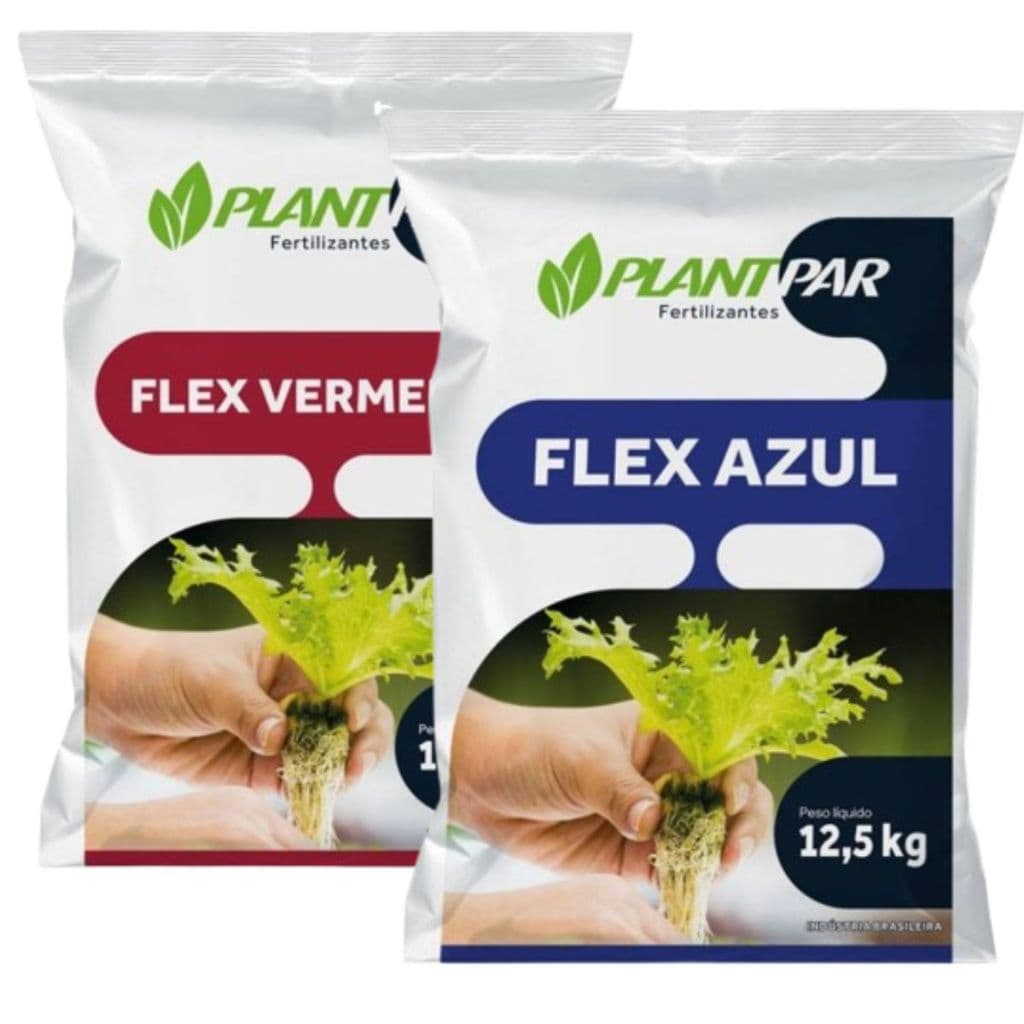 Flex Vermelho e Flex Azul 25kg - Nutriente completo para Hidroponia Plantpar