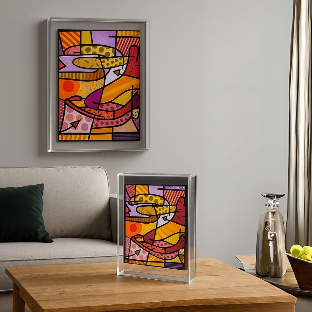 Caixa Moldura Quadro Acrílico Transparente 30x30x5 – Para Foto, Diploma, Vinil e Decoração
