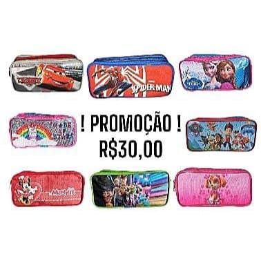 Estojo penal infantil escolar meninas Minnie Mouse duas divisões resistente lol surprise skye patrulha canina Stitch
