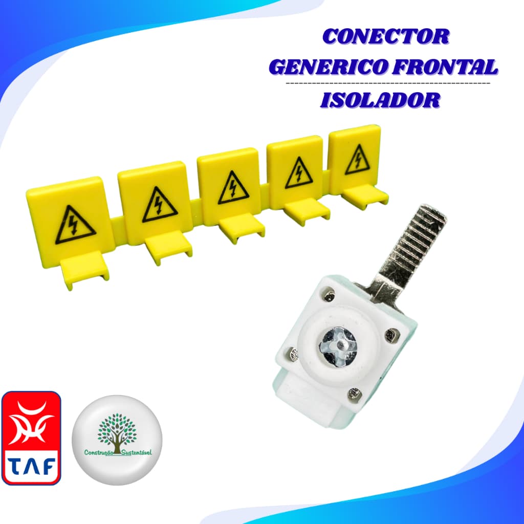 Conector Generico Frontal 25mm e Isolador para Pente 5 polos TAF - Kit 2, 4 e 6 peças