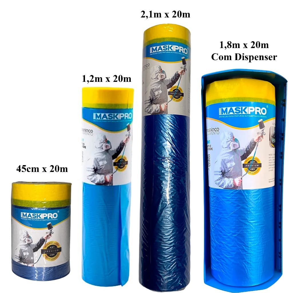 Filme Eletrostático com Fita Adesiva - 45cm - 1,2m - 2,1m x 20m / 1,8m x 25m (com dispenser)