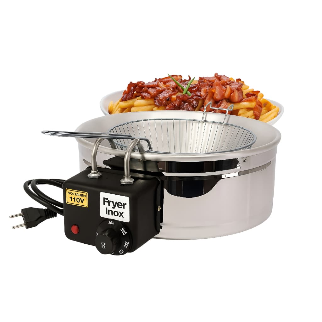 Fritadeira Elétrica Inox Tacho  5 Litros Inox Industrial 110V 220V
