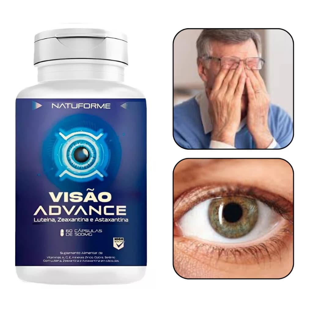 Luteína Zeaxantina Astaxantina Advance Olhos Suplemento 60 Cápsulas 500mg