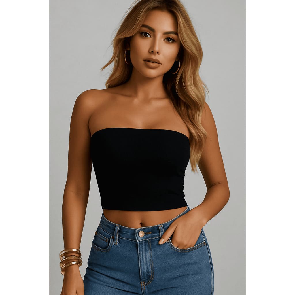 TOMARA QUE CAIA FEMININO CROPPED CANELADO PREMIUM COM FORRO BÁSICO PROMOÇÃO TOP TUBE