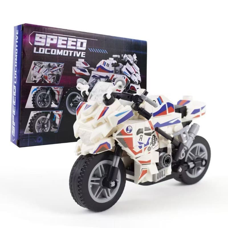 Moto de Montar Speed Locomotive – Blocos Encaixáveis, Modelo Esportivo, Brinquedo Educativo