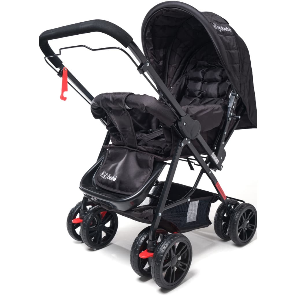 Carrinho De Bebê Passeio Vira Berço Cabo Reversível Reclinável Dobrável Confortável 3 Posições Até 15 KG Menino Menina