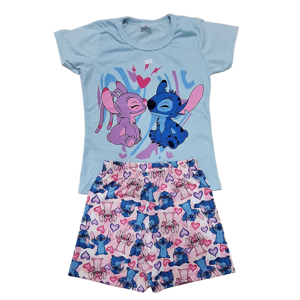 Conjunto infantil para menina de personagem Azul/Rosa