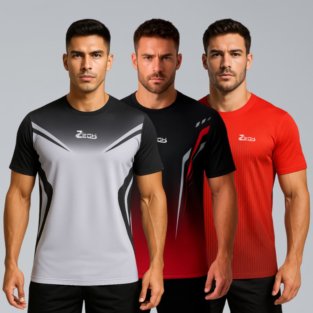 Kit 3 Camisas Camiseta Casual Dry Fit Masculina Zegh Para Academia e Esportes Secagem Rápida