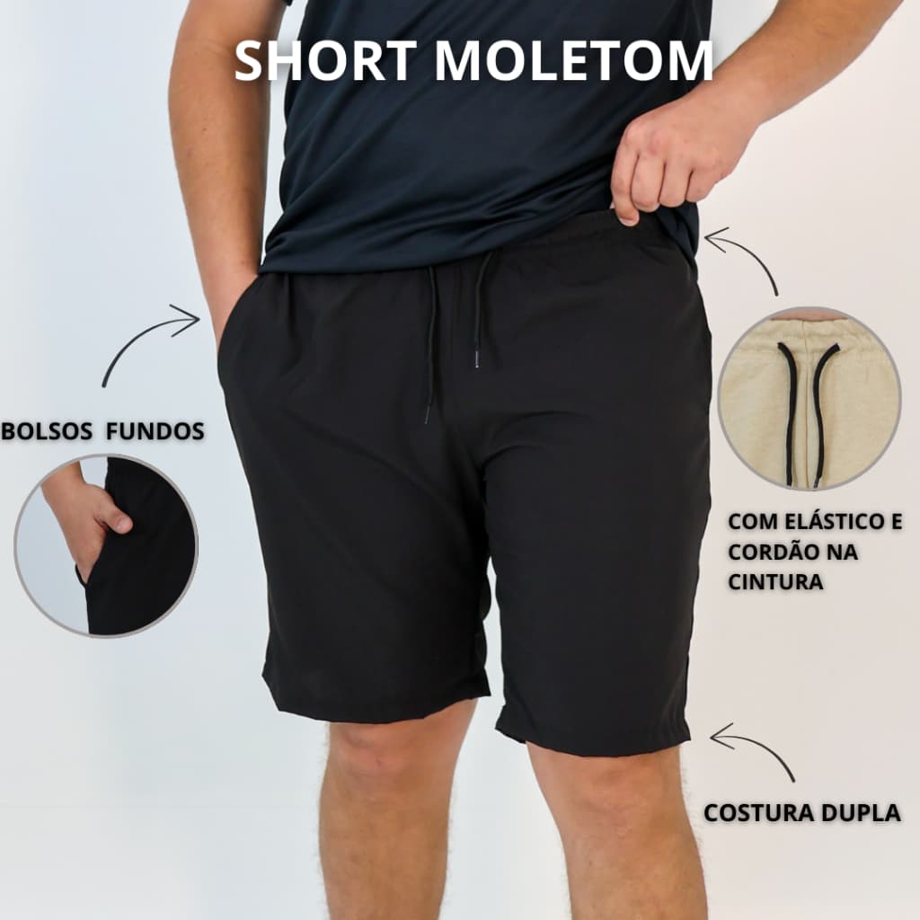 Short Moletom Masculino Bermuda Confortável Casual Treino Moletinho