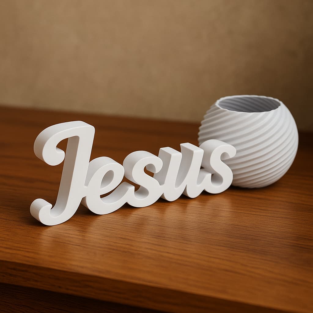 Jesus kit palavra + vaso decorativo para sala
