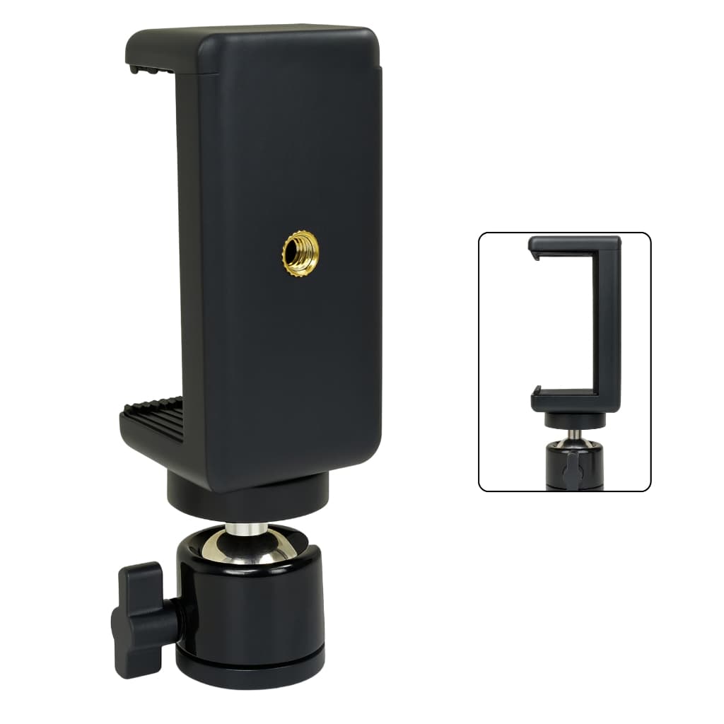 Kit Suporte 360 Clip Para Celular Encaixe Tripé Rosca 1/4