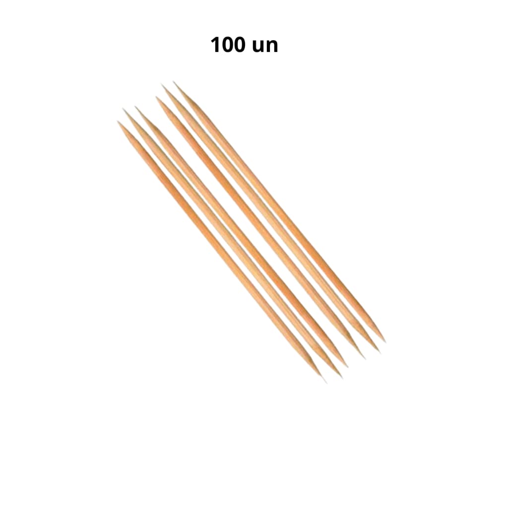 Palito para Unhas duas pontas 100 Unidades Bambu