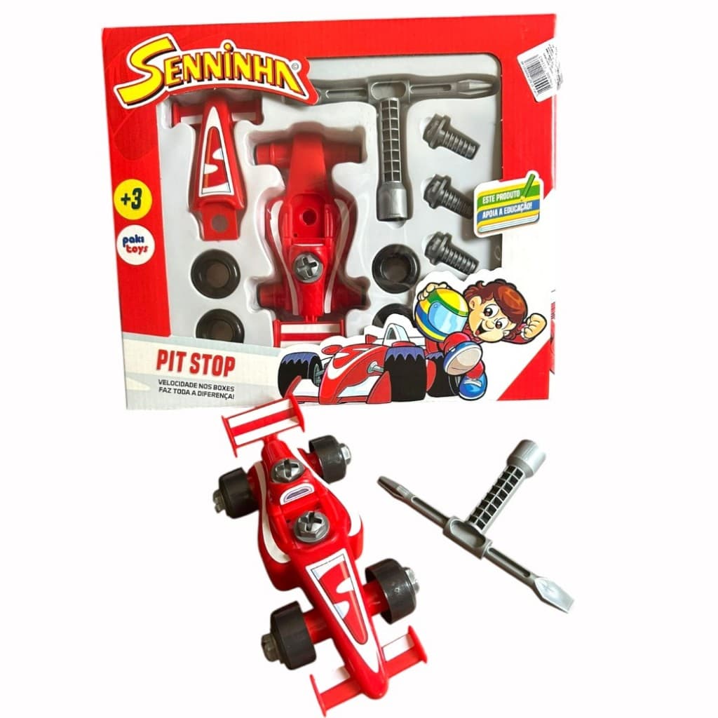 Carrinho de Corrida Seninha – Kit Pit Stop de montar (14 Peças) – Educativo - brinquedos para menino