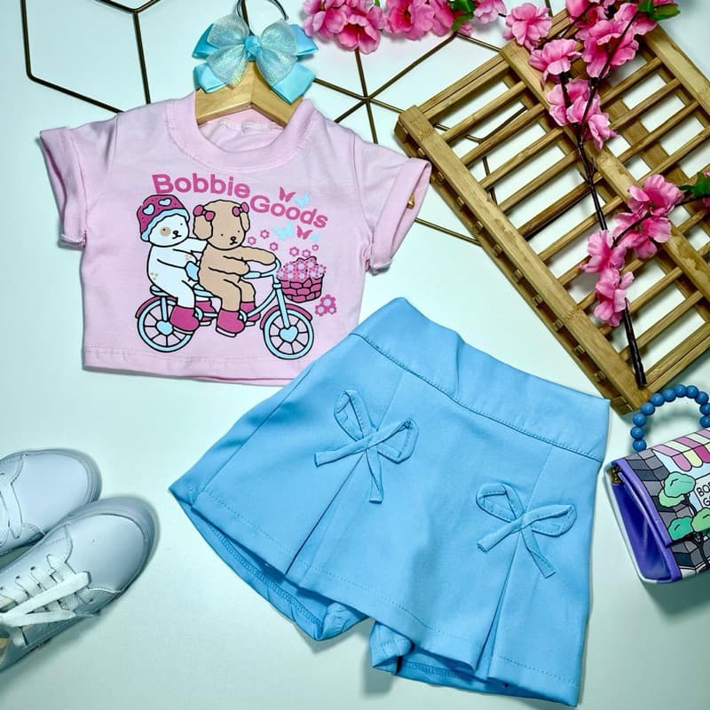 Short Saia Infantil menina Alfaiataria do 4 ao 12