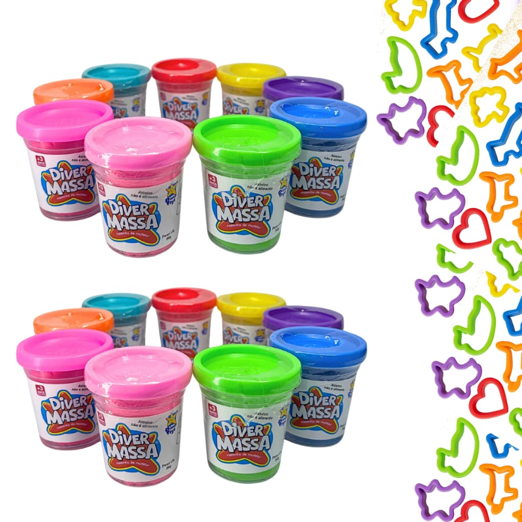 Kit Massinha Diver Massa Infantil Com Moldes
