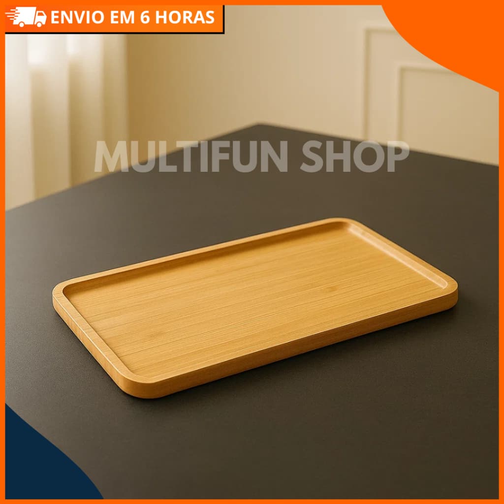 Petisqueira Bandeja Multiuso de Bambu – Para Petiscos, Frutas e Café – Visual Minimalista e Charmoso