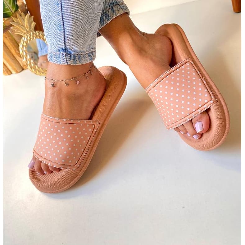 Chinelo  Feminino Confortável com Estampa Poá – Várias Cores