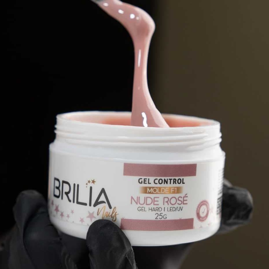 Brilia Nails Gel Construtor Unhas Control Molde F1 - Nude Rosé 25g