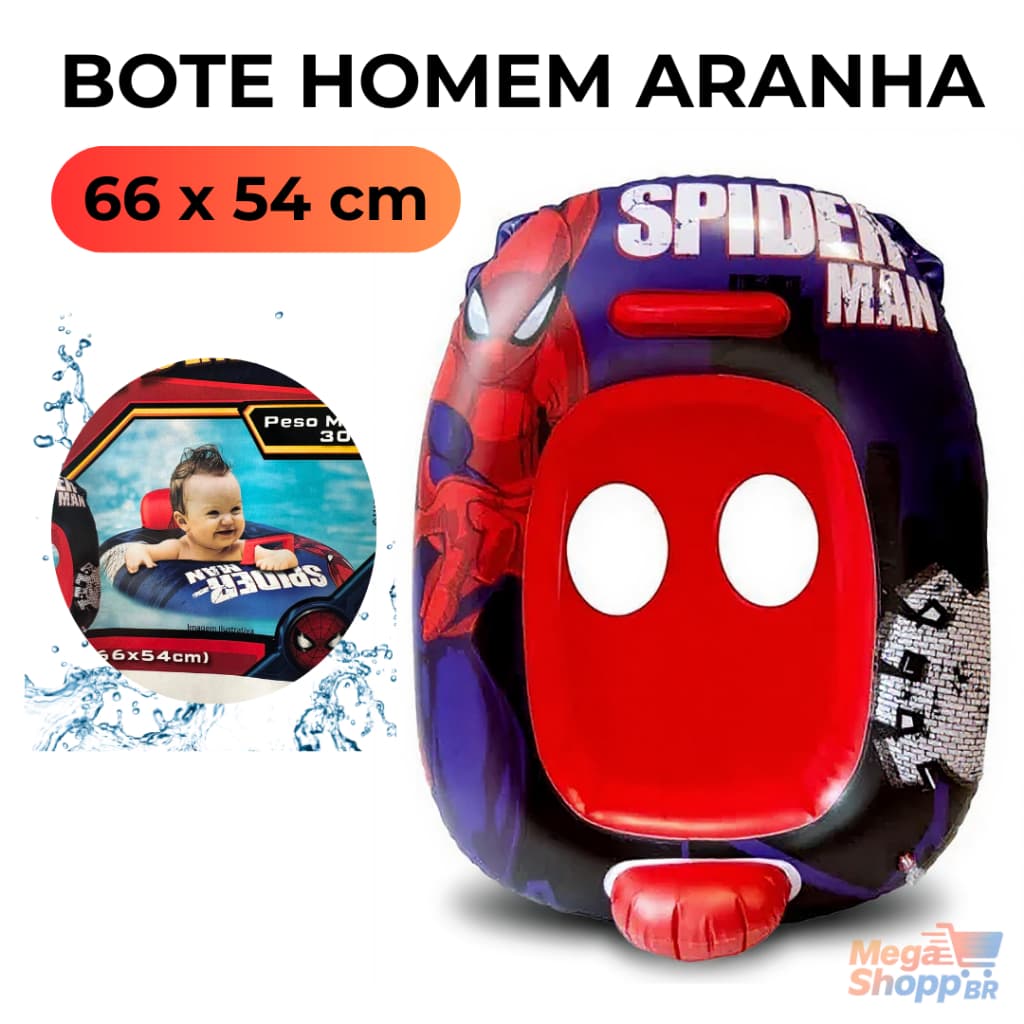 Boia Inflável com Fralda Homem Aranha Infantil Ideal para Piscina e Praia PVC