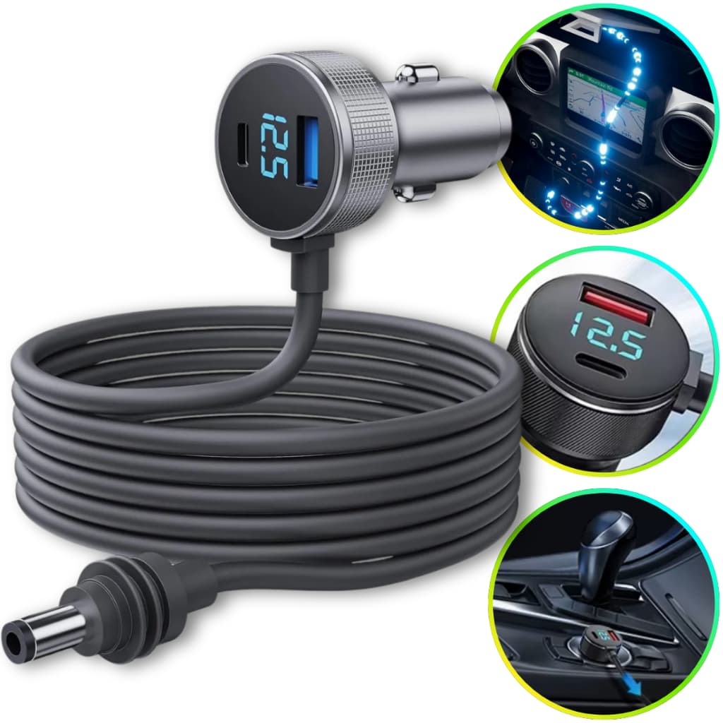 Cabo De Carregamento 3 em 1 Para Starlink Mini 12v/24v de 3m Cinza-escuro